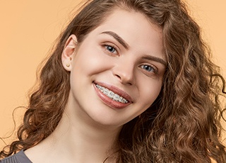 Teen girl with braces